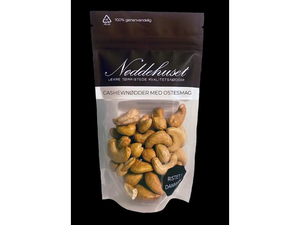 NØDDEHUSET CASHEWNØDDER MED OSTESMAG 85GR.