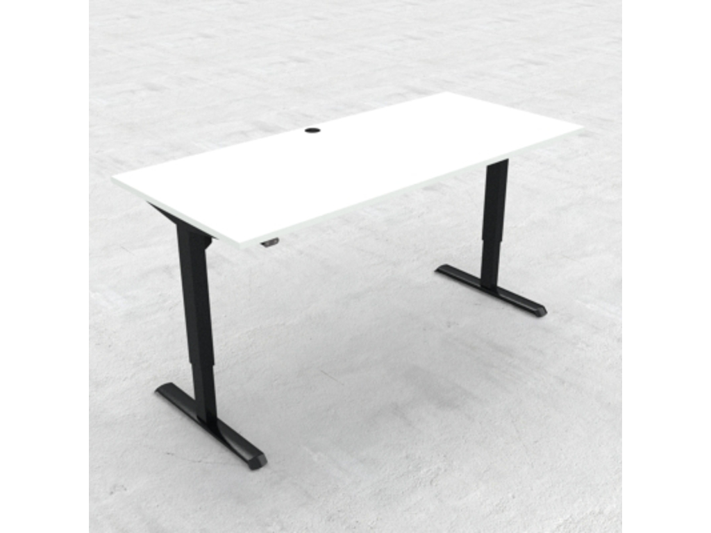 HÆVE/SÆNKEBORD HVID MED SORT STEL 180X80CM 501-33 7B172 180-80S3 WM