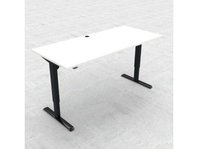 HÆVE/SÆNKEBORD HVID MED SORT STEL 180X80CM 501-33 7B172 180-80S3 WM