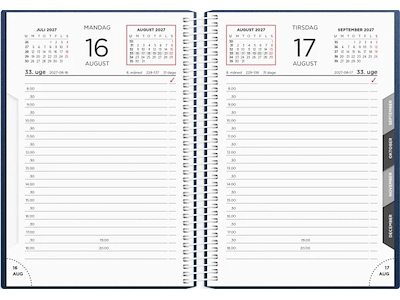 KALENDER MAYLAND 2027 27210020 DAGKALENDER BLÅ PP-PLAST 17,5X13,5CM