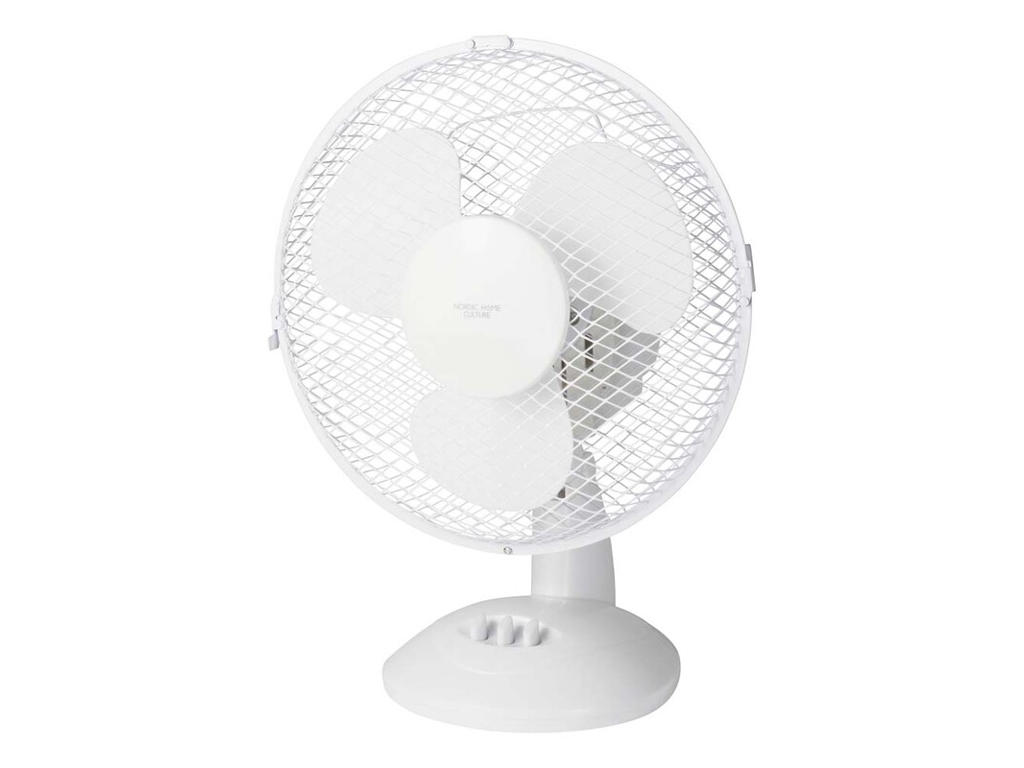 VENTILATOR BORDMODEL Ø23CM HVID 2 HASTIGHEDER, TILTBAR BASE 