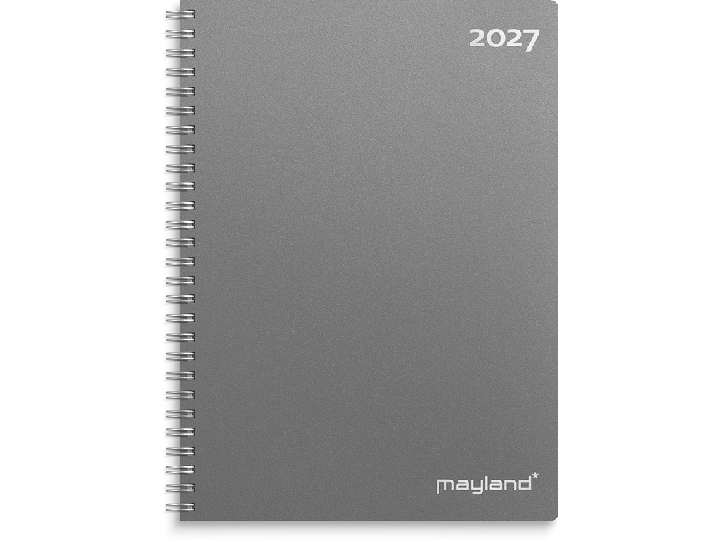 KALENDER MAYLAND 2027 27200000 UGEKALENDER MØRKEGRÅ PP-PLAST 14,8X21CM