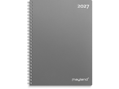 KALENDER MAYLAND 2027 27200000 UGEKALENDER MØRKEGRÅ PP-PLAST 14,8X21CM
