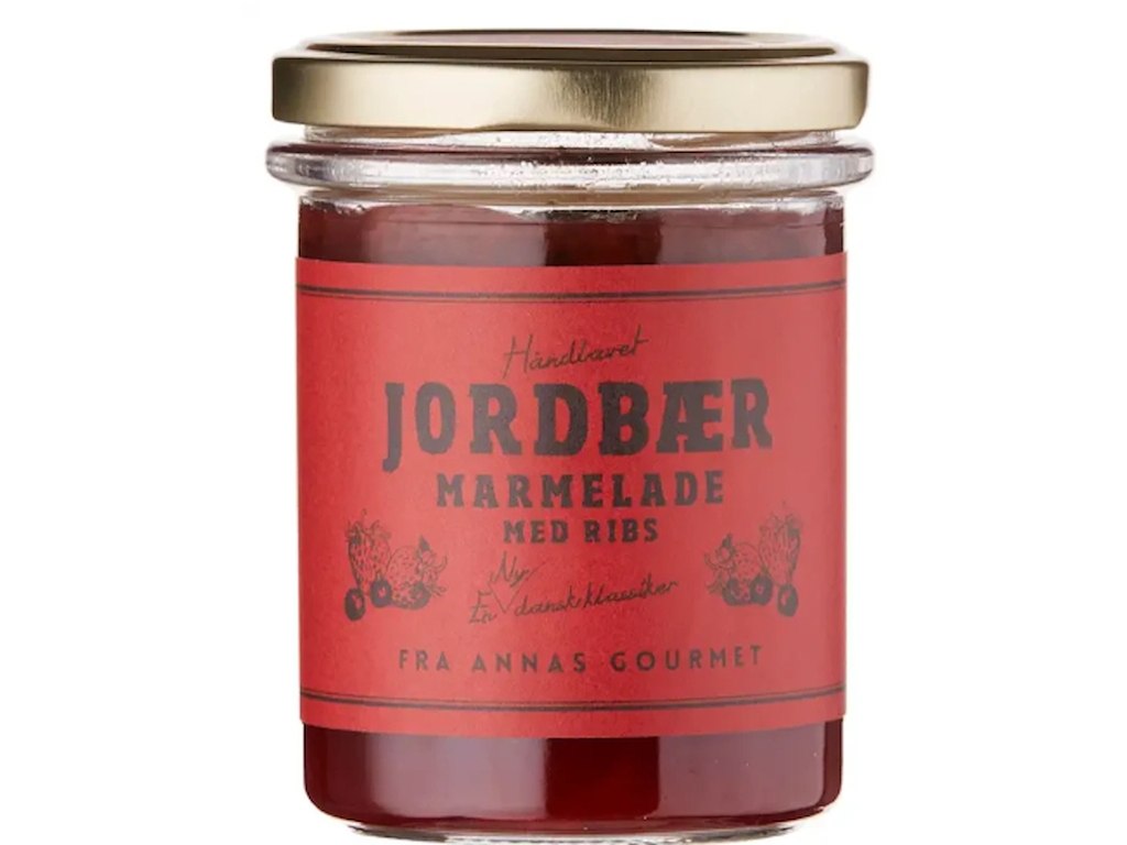 ANNAS GOURMET MARMELADE JORDBÆR MED RIBS 200GR. ØKOLOGISK 
