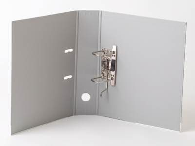 BREVORDNER Q-LINE A4 MED 75MM RYG OG METALSKINNE GRÅ 