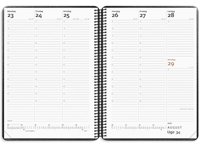KALENDER MAYLAND 2027 27194500 DIPLOMAT UGEKALENDER M/SPIRAL SORT KUNSTSKIND