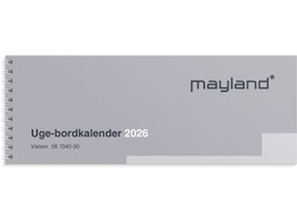 KALENDER MAYLAND 2026 26134000 UGE-BORDKALENDER 9,7X26CM 