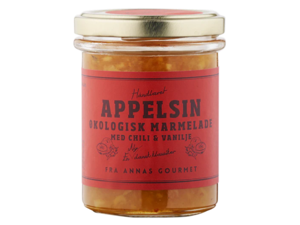 ANNAS GOURMET MARMELADE APPELSIN MED CHILI OG VANILIE 200GR. ØKO. 