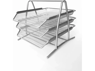 BREVBAKKESÆT TRÅD METAL  MED 3 BAKKER SØLV 