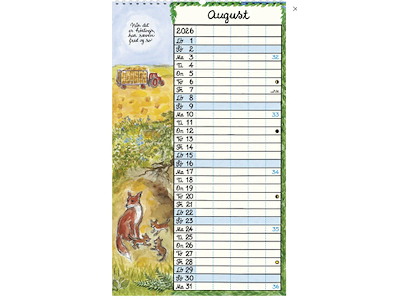 KALENDER PLAKATFORLAGET 2026 FAMILIENS HVEM SKAL HVAD 5 KOLON. 29X48CM 2615