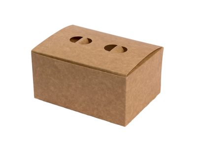 POMMES FRITES ÆSKE MED LÅG, BRUN 130X93X64MM. KRT. A 400 STK. 