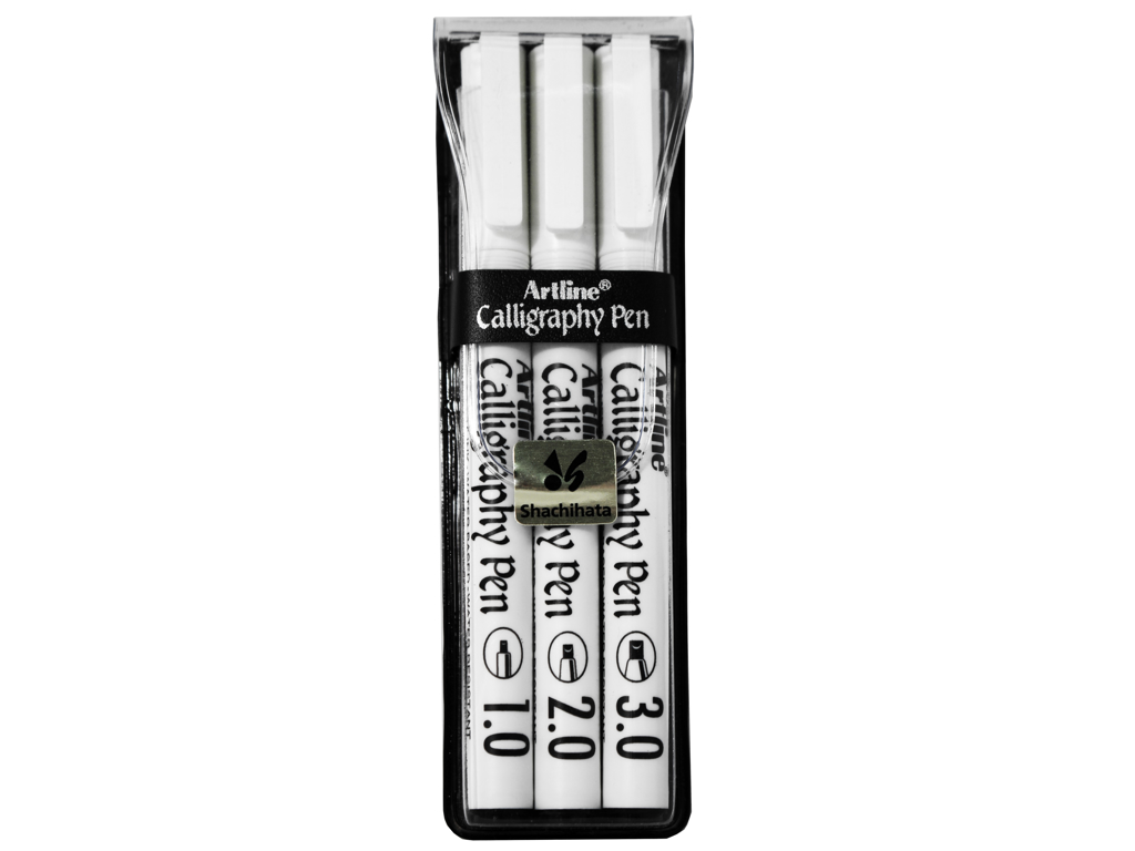 KALLIGRAFIPEN ARTLINE 3 STK.'S SORT 1, 2 OG 3MM EK-240/3W