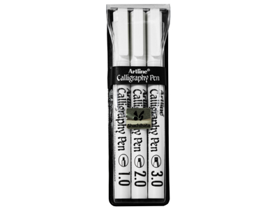 KALLIGRAFIPEN ARTLINE 3 STK.'S SORT 1, 2 OG 3MM EK-240/3W