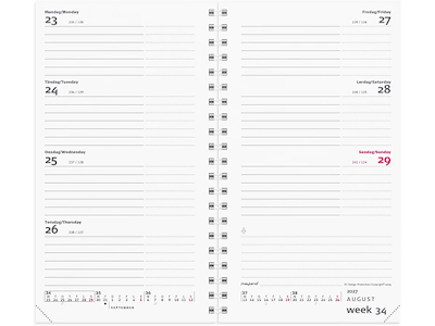 KALENDER MAYLAND 2027 27085500 WEEK PLANNER TVÆRFORMAT REFILL 9,5X16,8CM