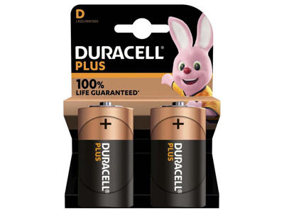 BATTERI DURACELL PLUS POWER D 2 STK. LR20 MN1300