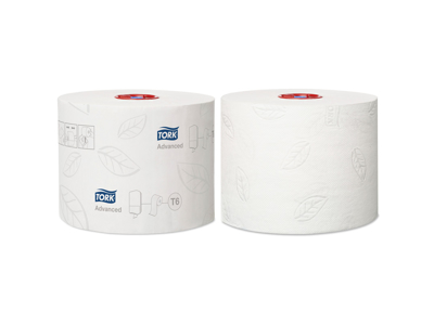 TOILETPAPIR TORK MID-SIZE T6 2LAGS 100M 27 RULLER HVID 127530 