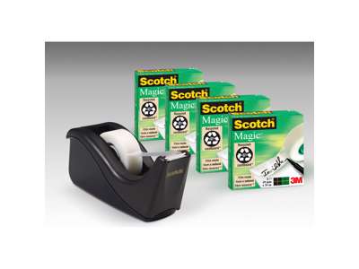 TAPE MAGIC 810 19MMX33M 4 RULLER + 1 SORT C60 DISPENSER C60BK4
