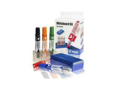 MARKER PILOT WHITEBOARD KIT MED HOLDER, VISKER OG 5 PENNE 666301