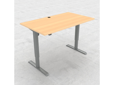 HÆVE/SÆNKEBORD BØG MED SØLV STEL 140X80CM 501-33 7S129 140-80S3 BM