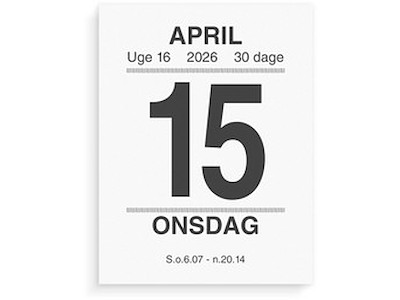 KALENDER MAYLAND 2026 26241000 BRODERIKALENDER M/SPLIT OG  BAGSIDETEKST 6,4X5CM