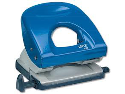 HULAPPARAT LEITZ 5008 2-HULS BLÅ MED SKINNE 30 ARK 