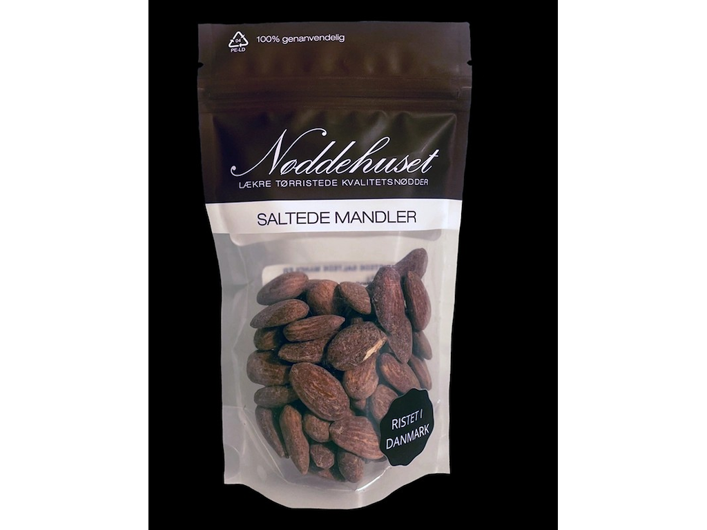 NØDDEHUSET MANDLER SALTEDE TØRRISTEDE 85GR.