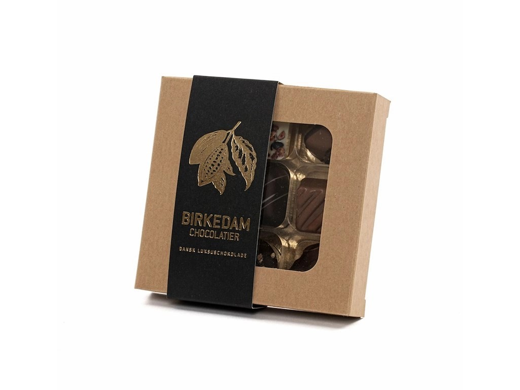 BIRKEDAM CHOCOLATIER CHOKOLADE ÆSKE 9 STK. 90GR.