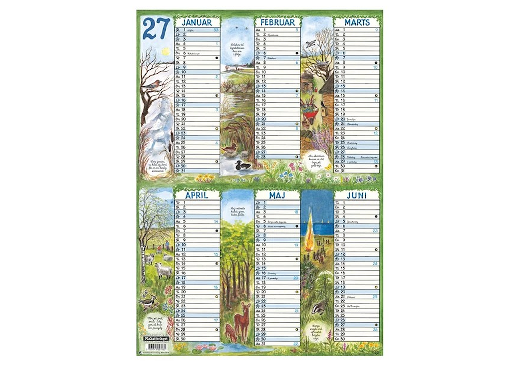 KALENDER PLAKATFORLAGET 2027 A3 2X6MDR. 29X42CM KARTON 2703 