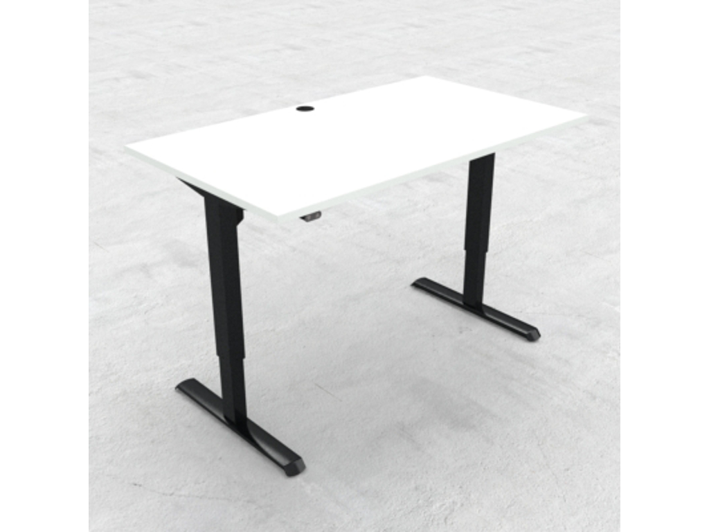 HÆVE/SÆNKEBORD HVID MED SORT STEL 140X80CM 501-33 7B129 140-80S3 WM