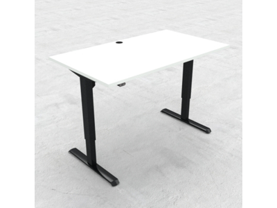 HÆVE/SÆNKEBORD HVID MED SORT STEL 140X80CM 501-33 7B129 140-80S3 WM