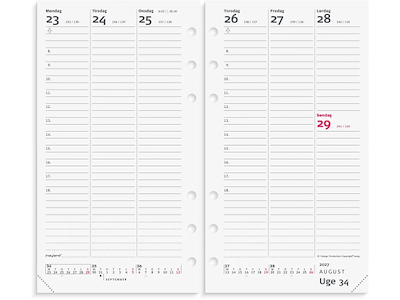KALENDER MAYLAND 2027 27275000 SYSTEM PP UGEKALENDER HØJF. REFILL 16,8X9,5CM