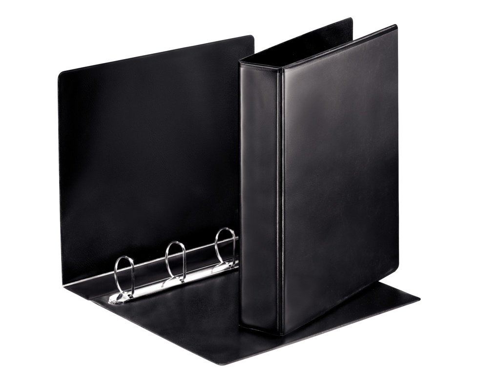 PANORAMABIND A4 M. 2 UDV. LOMMER 4 D-RINGE 40MM, RYG 60MM SORT PP 49763