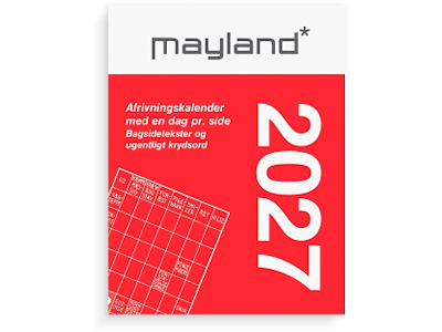 KALENDER MAYLAND 2027 27241000 BRODERIKALENDER M/SPLIT OG  BAGSIDETEKST 6,4X5CM