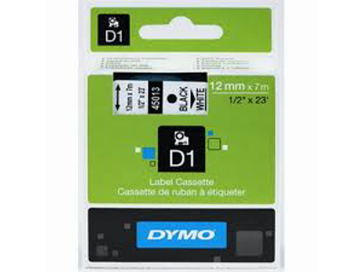PRÆGETAPE DYMO D1 TAPE 12 MMX7M SORT/HVID S0720530 45013 