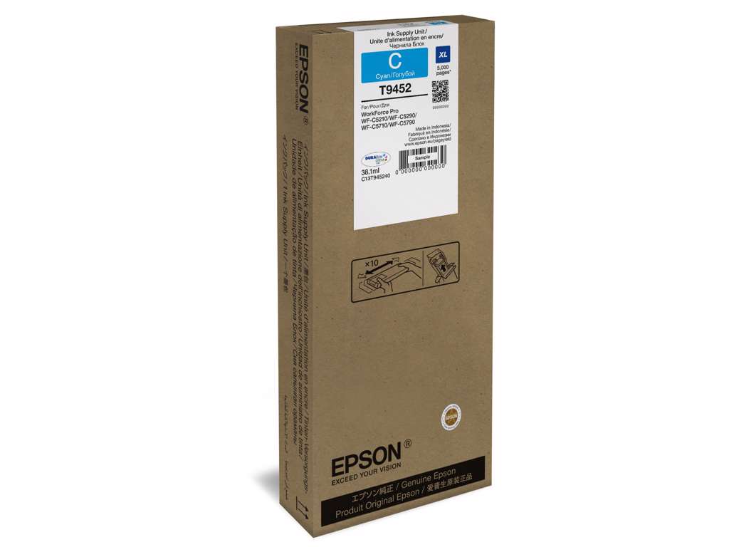 BLÆKPATRON EPSON WF-C5X90 SERIEN XL CYAN 5000 SIDER C13T945240 TIL C5210/5290/5710/5790