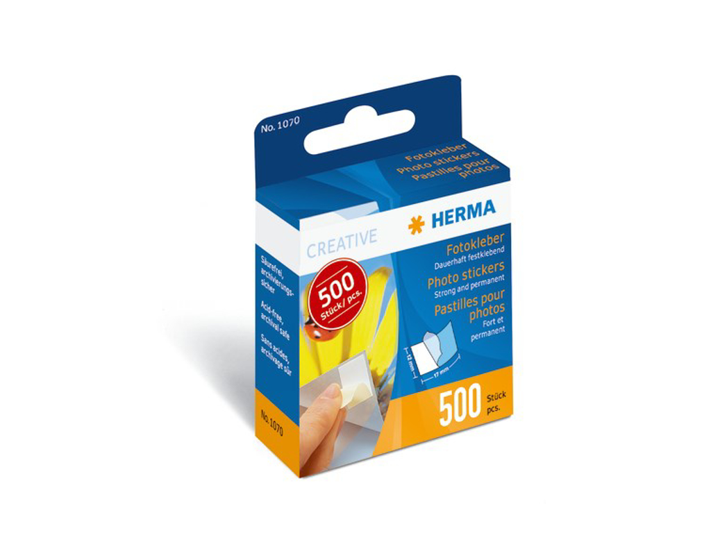 FOTOHJØRNER HERMA 12X17MM 500 STK SELVKLÆBENDE TIL HJØRNER  HER1070