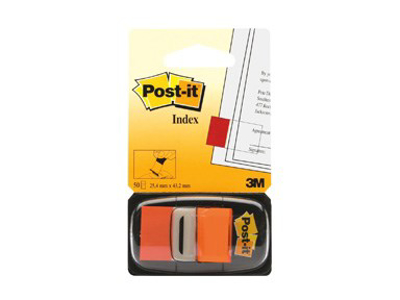 POST-IT INDEXFANE 680-4 ORANGE 25,4X43,2MM 50 STK/PK 
