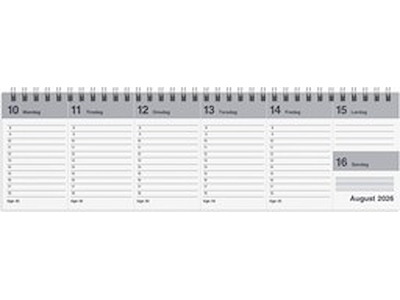 KALENDER MAYLAND 2026 26130000 DAG-UGE BORDKALENDER GRÅ PP-PLAST 