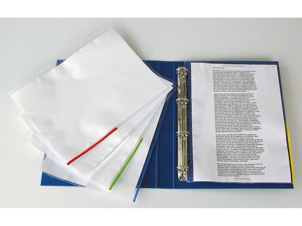 PLASTLOMME ESSELTE SIGNALLOMME A4 HALVT ÅBEN BLÅ KANT 55365 