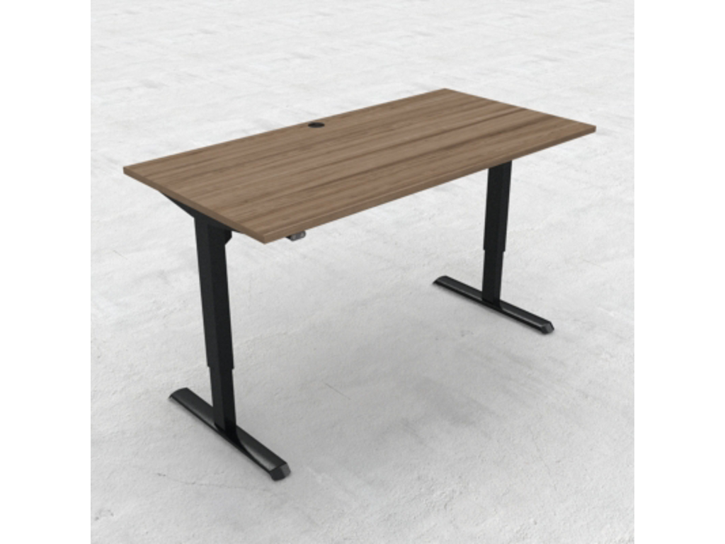 HÆVE/SÆNKEBORD VALNØD MED SORT STEL 160X80CM 501-33 7B152 160-80S3 VM