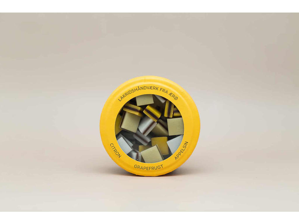 HATTESENS KONFEKTFABRIK LAKRIDS KONFEKT CITRON, GRAPEFRUGT OG APPELSIN 125GR.