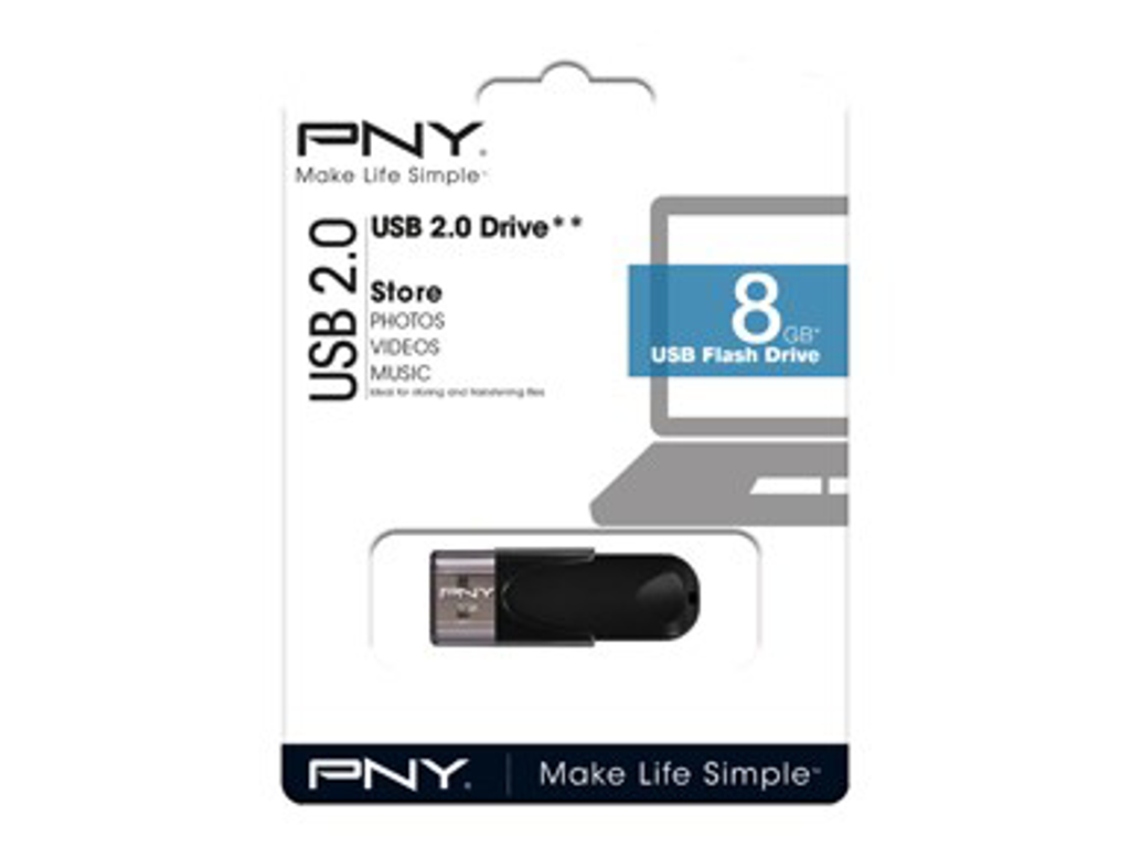 DATATILBEHØR USB PNY 8 GB BLACK  