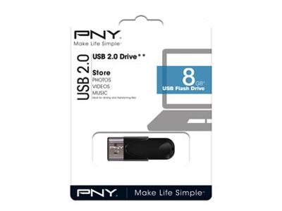 DATATILBEHØR USB PNY 8 GB BLACK  