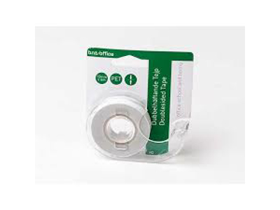 TAPE DOBBELTKLÆBENDE KLAR I DISPENSER 12MM X 6M 393700