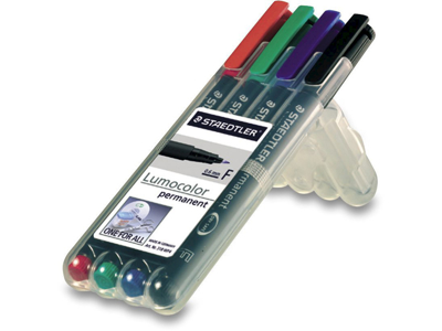 MARKER LUMOCOLOR OHP-PEN F318-WP4 PERMANENT 4 STK. ASSORTERET 