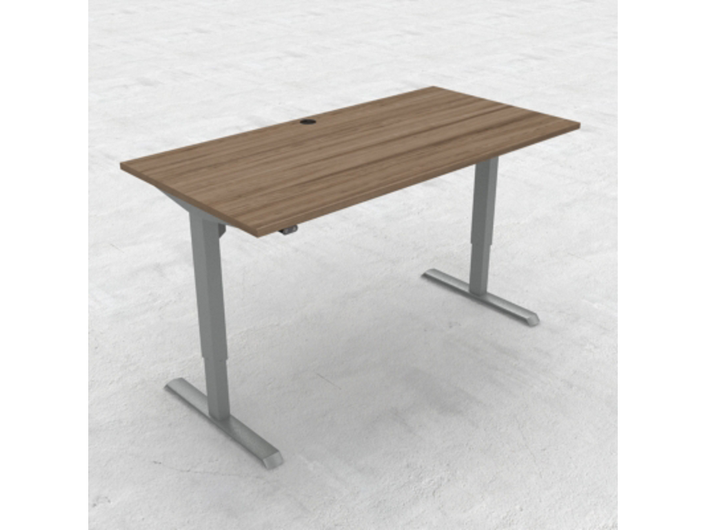 HÆVE/SÆNKEBORD VALNØD MED SØLV STEL 160X80CM 501-33 7S152 160-80S3 VM