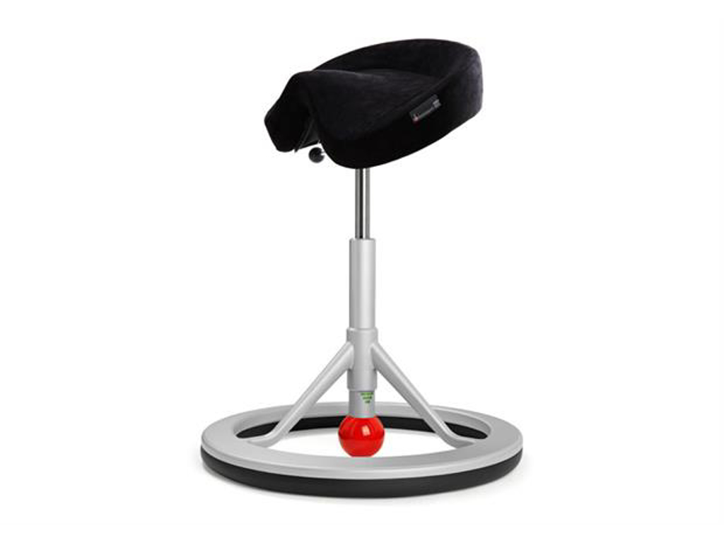 KONTORSTOL BACK APP 2.0 MED ALU-STEL. SORT ALCANTARA STOF. 1008A.S-0