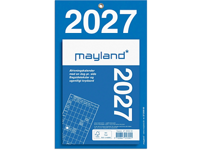 KALENDER MAYLAND 2027 27253000 AFRIVNINGSKALENDER MED BAGSIDETEKST 11,5X15,8CM
