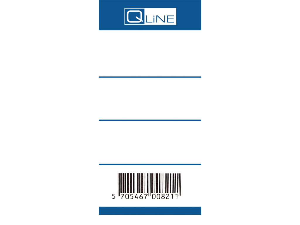 BREVORDNERETIKET Q-LINE BLÅ 75MM TIL DE BREDE MAPPER 