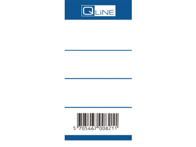 BREVORDNERETIKET Q-LINE BLÅ 75MM TIL DE BREDE MAPPER 